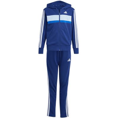 10. adidas Seasonal Essentials Tiberio 3-Stripes French Terry Tracksuit for Kids Navy Blue JI6035