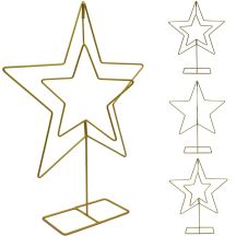 DECORATIVE STAR METAL STAND 50CM GOLD MICA