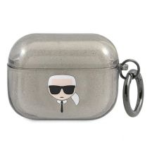 Karl Lagerfeld Glitter Karl's Head Case for AirPods Pro - Black