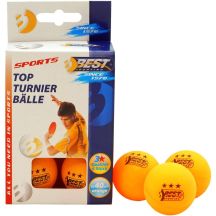 BEST SPORTING TOURNAMENT TABLE TENNIS BALLS 3 STARS 6 PCS ORANGE
