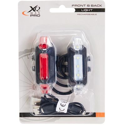 12. XQMAX Front and Rear LED Bicycle Light Set with USB Charging