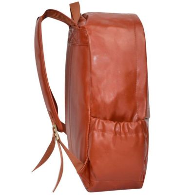 2. Brown Faux Leather Backpack SEMI LINE