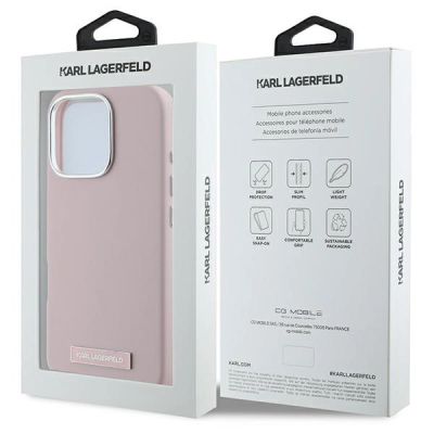 8. Karl Lagerfeld FW Metal Plate MagSafe iPhone 16 Pro Case - Pink