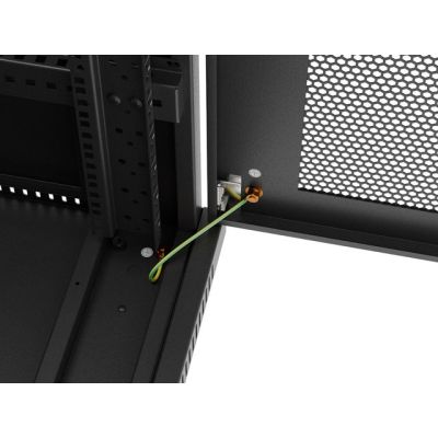 11. Floor-standing 19" 15U 600x600 RACK installation cabinet, black, perforated doors, Lanberg (flat pack)