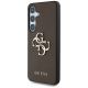 2. Guess Grained Big 4G Logo Small Classic Logo case for Samsung Galaxy S25 Plus brown