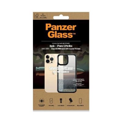3. PanzerGlass ClearCase antibacterial Military Grade certified case for iPhone 13 Pro Max - transparent and black