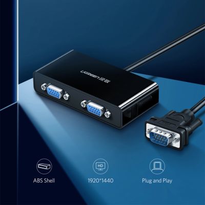 2. Ugreen 40254 1x2 VGA Splitter 1920x1440 60Hz - Black
