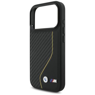 6. BMW M Carbon Line & Logo MagSafe Case for iPhone 17 Pro - Yellow