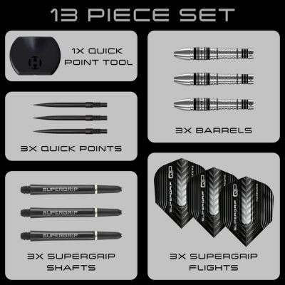 4. Harrows SUPERGRIP QP BOMB 90% steeltip darts