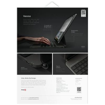 8. Uniq Venno Pro Magnetic Smart Case with Keyboard for iPad Air 13" 2024 / 2025 / iPad Pro 13" 2024 - Black