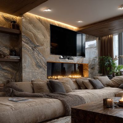 16. MACLEAN ELECTRIC TV MOUNT OVER FIREPLACE 37"-70" 35KG WITH REMOTE CONTROL MC-891