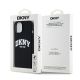 8. DKNY Liquid Silicone White Printed Logo MagSafe Case for iPhone 15 / 14 / 13 - Black