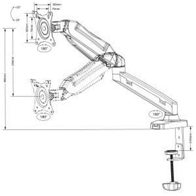 6. Maclean MC-860 desk mount for monitors (desktop; 13" - 27"; max. 8kg)