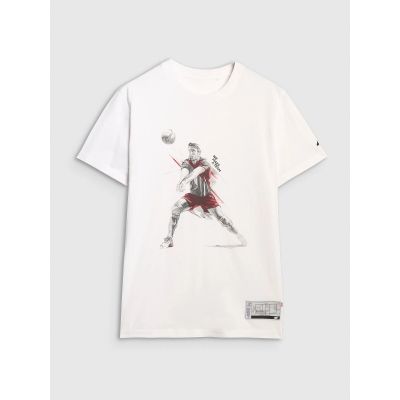 5. Men's regular t-shirt with volleyball print 4F 4FRAW25TTSHM3237-10S