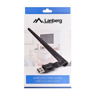 9. LANBERG WIRELESS NETWORK CARD WIFI USB 2.0 DUAL BAND AX900 ANTENNA