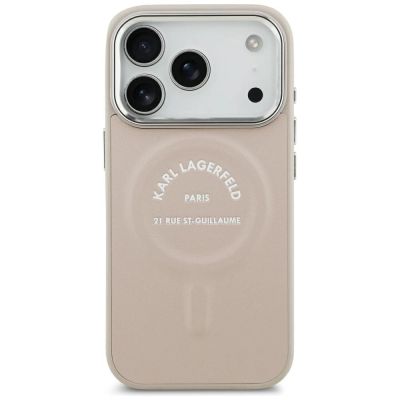 3. Karl Lagerfeld Embossed Open Ring RSG Logo MagSafe Case for iPhone 17 Pro / 18 Pro - Pink