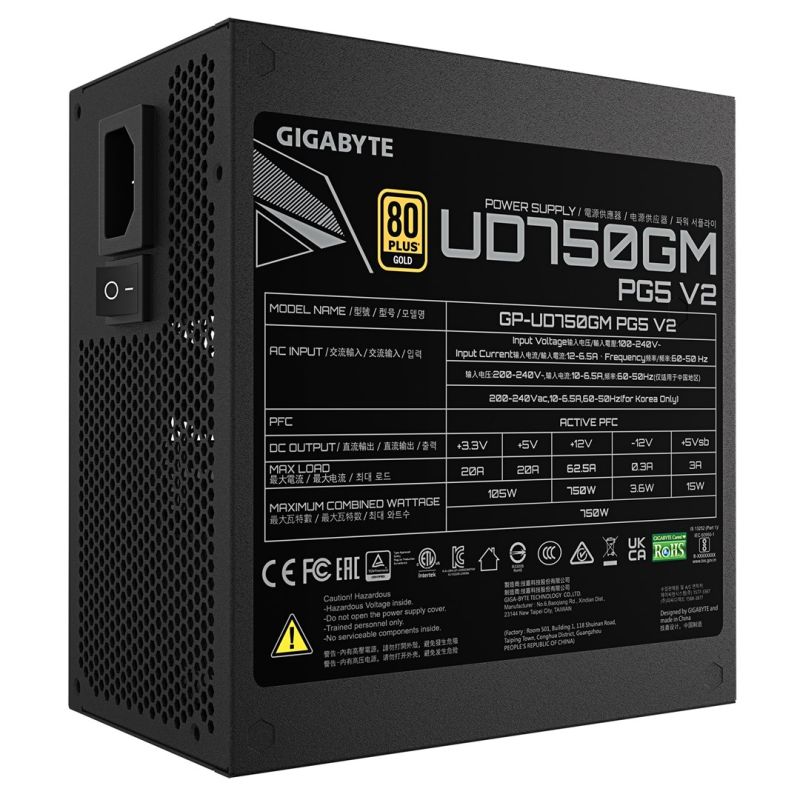 11. Gigabyte UD750GM 750W PG5 V2 Power Supply