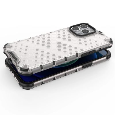 4. Honeycomb Case armor cover with TPU Bumper for iPhone 13 Pro Max transparent