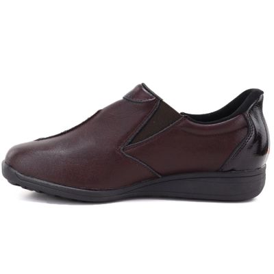3. Women’s Burgundy Leather Wedge Shoes M.Daszyński SFY2647-5