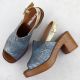 3. Women’s Denim Block-Heel Sandals with Gold-Tone Details M.Daszyński MR23126-7
