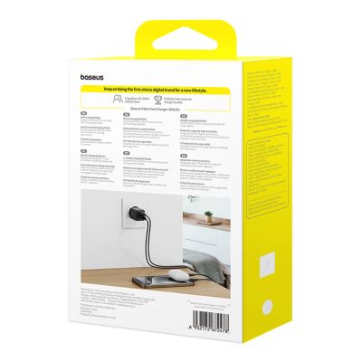 6. Baseus Palm 30W USB-C USB-A Wall Charger - Black