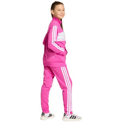 7. adidas Seasonal Essentials Tiberio 3-Stripes Tricot Kids’ Tracksuit Pink KS5519