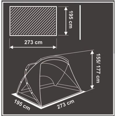 7. BEACH AND GARDEN SHELTER TENT XXL 273X195X175/155CM