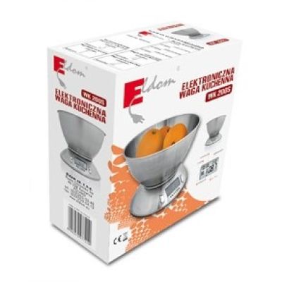 2. ELDOM ELECTRONIC KITCHEN SCALE WK320S RENA ACCURACY 1 G WEIGHT UP TO 5 KG LED DISPLAY STEEL WITH BOWL