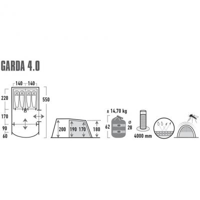9. High Peak Garda 4.0 Tent 11821