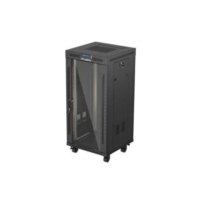 27. LANBERG FLOOR RACK CABINET 19" 24U 600X600 BLACK GLASS DOOR LCD (FLAT PACK) V2