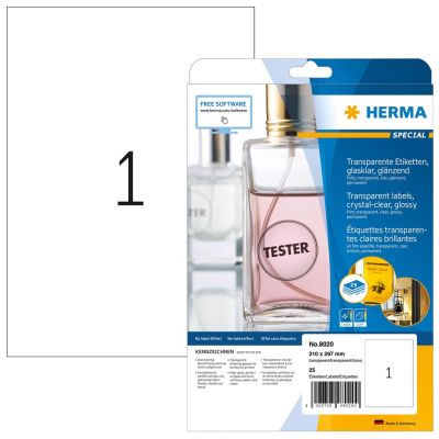 HERMA 8020 Printable Labels Transparent Self-adhesive Printable Labels