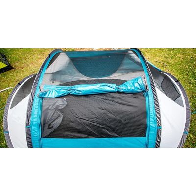 7. Coleman Galiano 4 FastPitch Pop Up Tent 4 Person Green, Gray