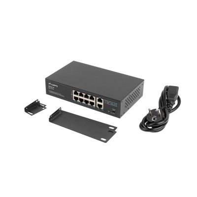 2. Lanberg Switch PoE+ Rack 10"/19" RSFE-8P-2GE-120