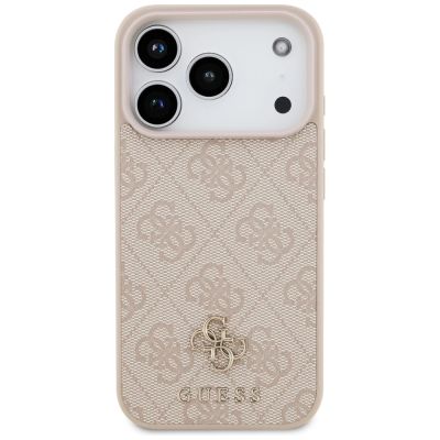3. Guess 4G Small Classic Logo MagSafe Case for iPhone 18 Pro / 17 Pro - Pink