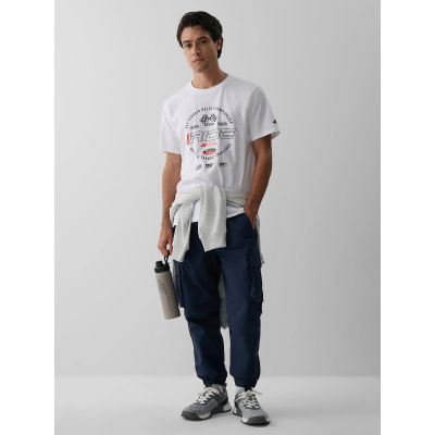5. Men's regular printed T-shirt 4F 4FRAW26TTSHM4470-10S