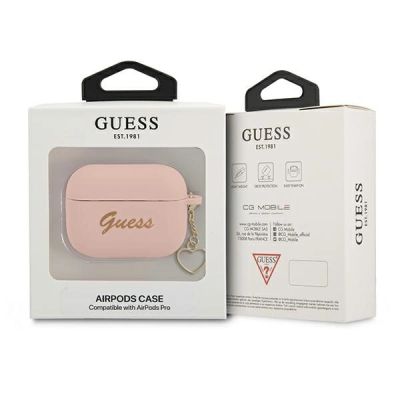 3. Guess GUAPLSCHSP AirPods Pro cover pink/pink Silicone Charm Heart Collection