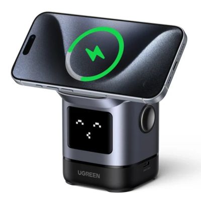 2. Ugreen 45775 Mobile Charger Universal Black, Gray AC Wireless Charging Fast Charging Internal