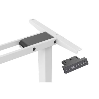 20. Desk frame with electric height adjustment for tabletops up to 200 cm, L-shaped, white