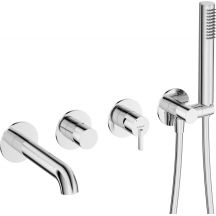 Concealed bathtub faucet with shower set