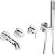 Concealed bathtub faucet with shower set