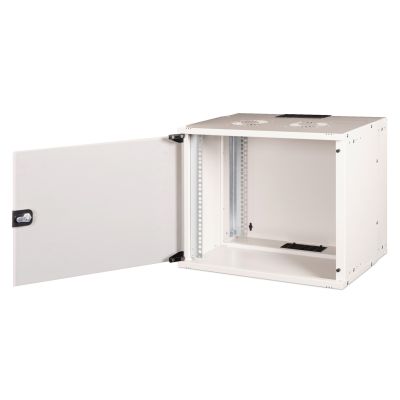 8. 19" 9U wall-mounted network cabinet, SOHO PRO 460 x 540 x 400 mm, glass door, gray, unassembled, 60 kg