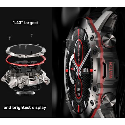 7. Men's Smartwatch Rubicon RNCF18-1 BLACK Bracelet + Strap