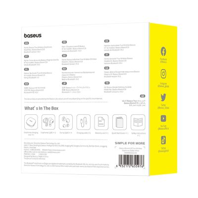 9. Baseus Bowie E19 TWS In-Ear Wireless Headphones - White