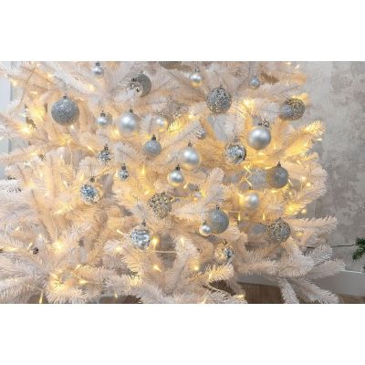 45. DECORATIVE PLASTIC BALL 6CM SET 35 PCS SILVER