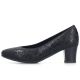 3. Women's leather pumps with a low heel, black Rieker 44650-05
