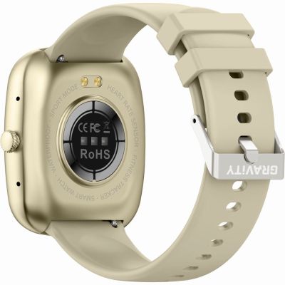 9. GRAVITY GT18-7 Women's Smartwatch Beige Silicone Strap + Black Strap