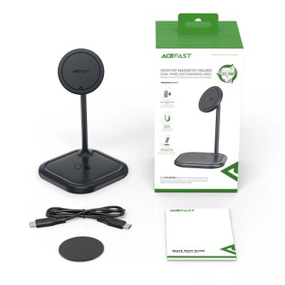 9. Acefast 15W Qi Wireless Charger for iPhone (with MagSafe) and Apple AirPods Stand Holder Magnetic Holder Gray (E6 gray)