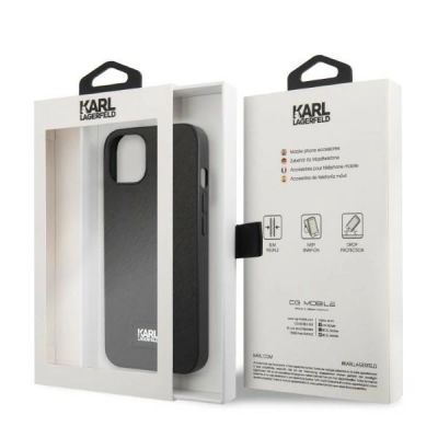 8. Karl Lagerfeld KLHCP13MSFMP2K iPhone 13 6.1" hardcase black/black Saffiano Plaque