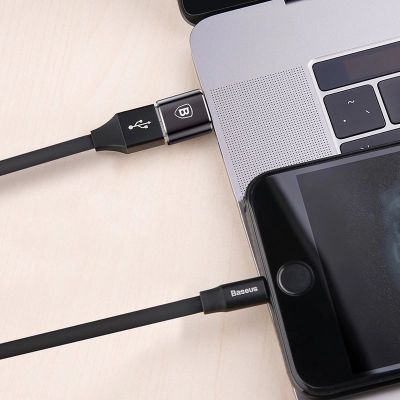 8. Baseus Mini USB-A to USB-C OTG Adapter - Black