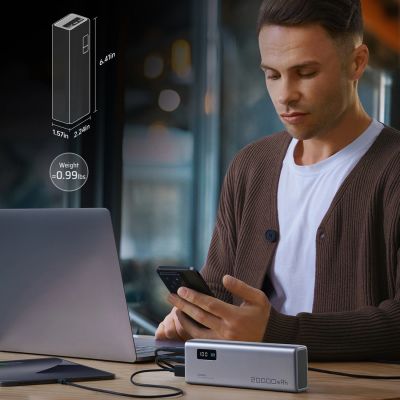 4. Cuktech P+Series No. 15 Powerbank 150W 20000mAh - Gray